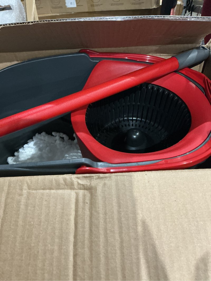 Condition photo showing Good Condition for o-cedar easywring microfiber spin mop, bucket floor cleaning system, red, gray, standard easywring spin mop & bucket