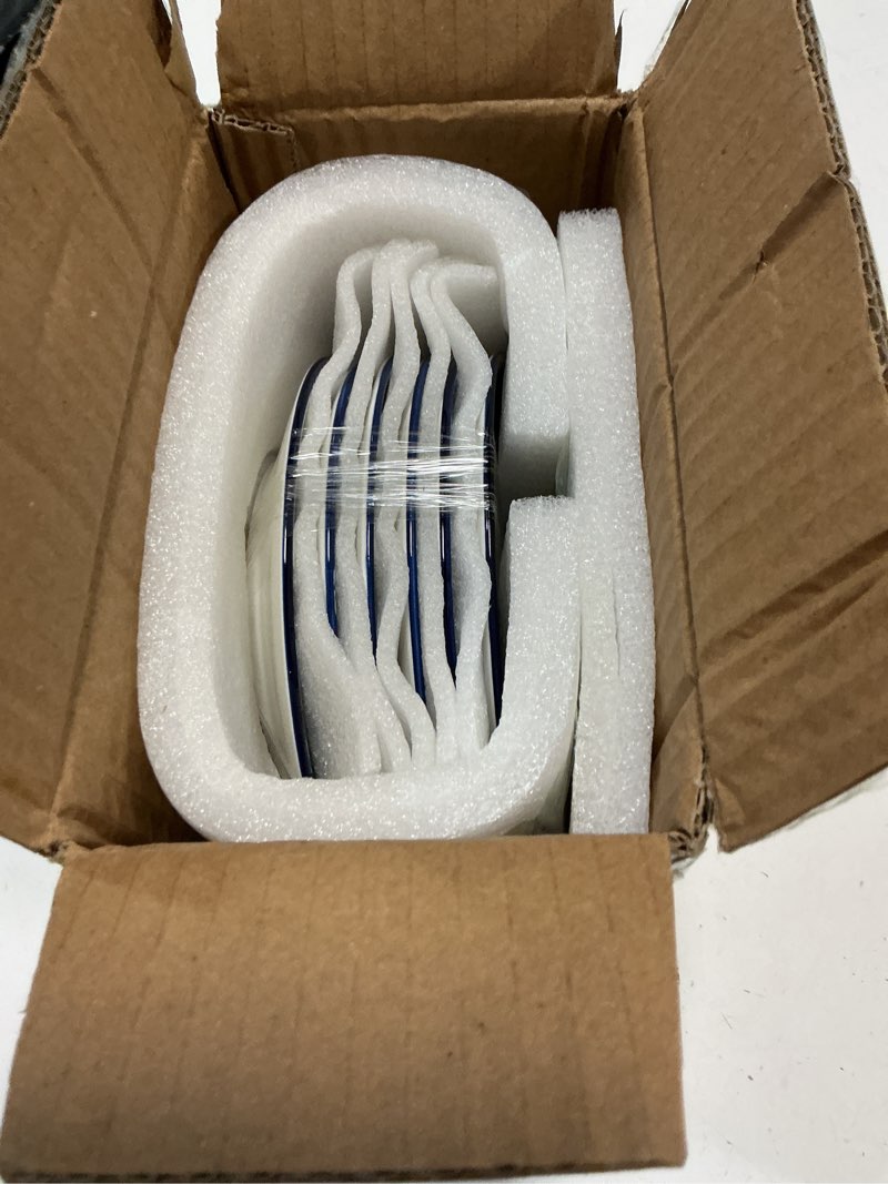 Condition photo showing New/Like New for ceramic dessert plates set - 6 inch mini appetizer plates for kitchen - small salad plate for cake snacks side dish, microwave dishwasher safe, gift, vintage blue vintage blue 6 inch