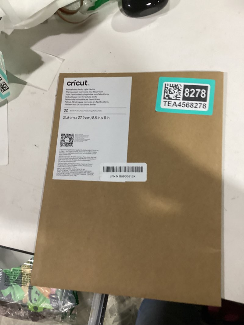 Condition photo showing New/Like New for cricut printable iron-on for light fabrics, 20 sheets (8.5" x 11") - print htv compatible with inkjet printers - for joy xtra, explore, & maker machines