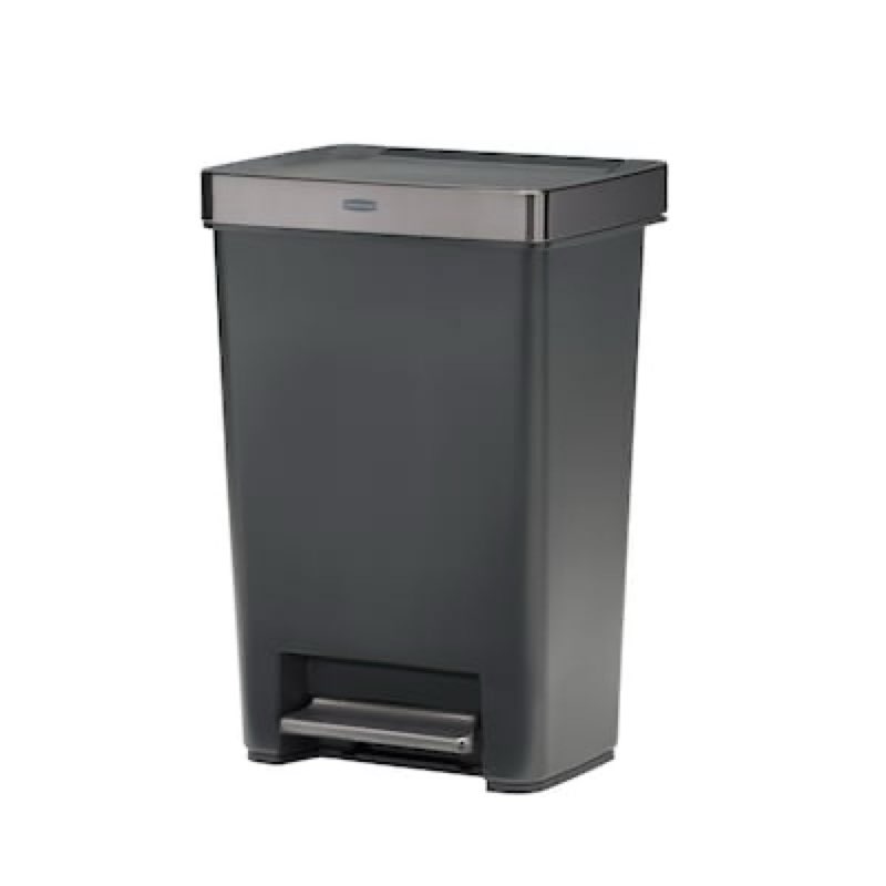 Rubbermaid Premier Series III 12.4 Gallon Charcoal Resin Indoor Kitchen Step Trash Can