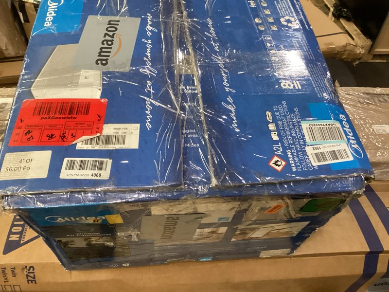 Condition photo showing As Is for Incomplete missing parts *Midea 8,000 BTU U Shaped Smart Inverter Window Air Conditioner, Cools up to 350 Sq. Ft., Ultra Quiet with Open Window Flexibility, Works with Alexa/Google Assistant, 35% Energy Savings, Remote Control