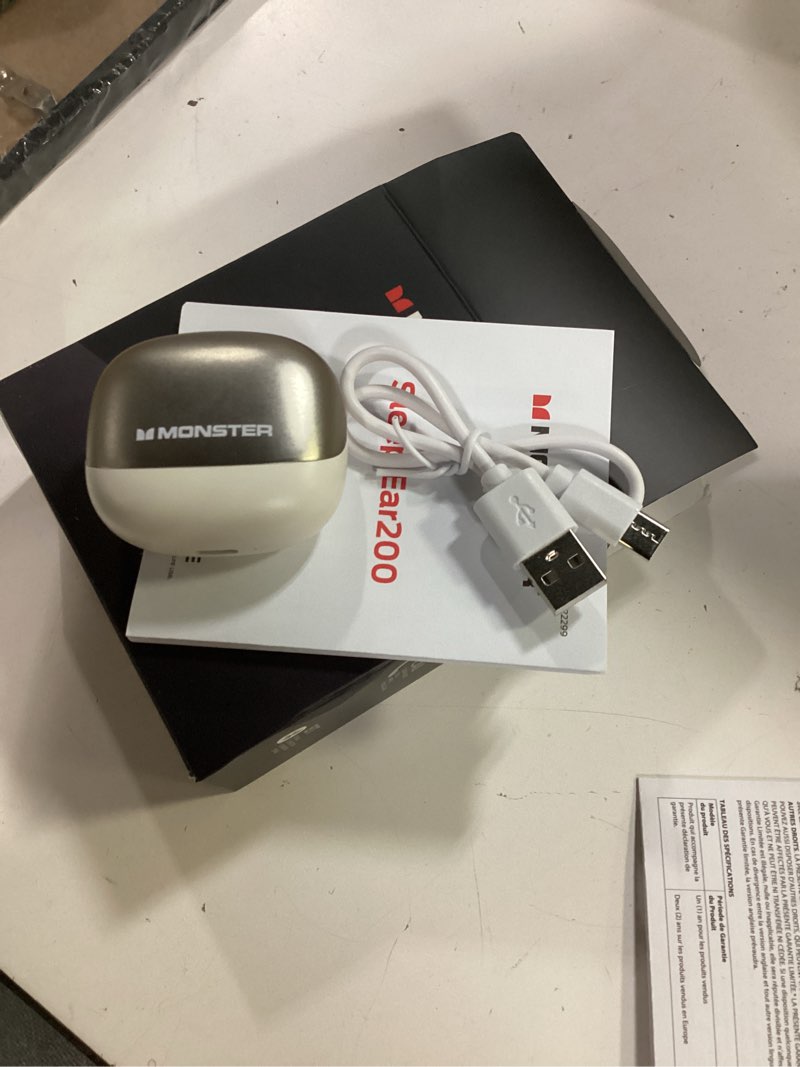 Condition photo showing Good Condition for monster sleep ear200, wireless in-ear headphones, bluetooth 6.0 sleep headphones, with anc active noise cancellation designed for side sleepers, 30 hours of bass stereo sound. w67white