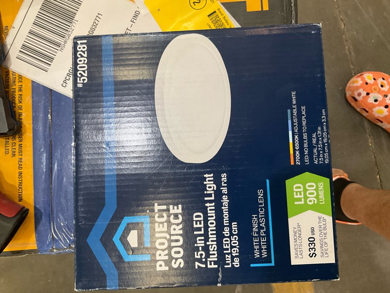 project source 7.5-in matte white indoor 1 -light led tunable white flush mount light