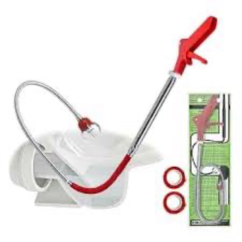 DrainX 6 Foot Toilet Auger | Manual or Drill Powered Closet Auger with Drop Head for T-Junction Pipe