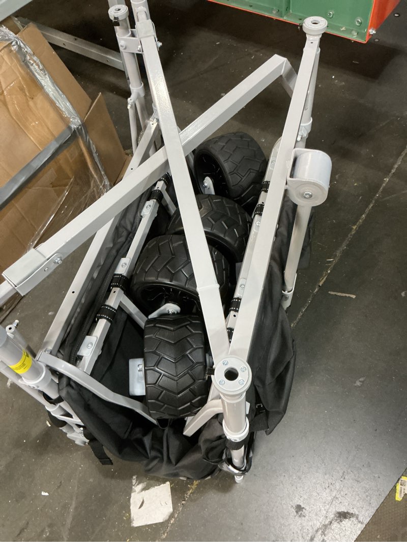 Condition photo showing As Is for (similar)wagons carts foldable,360 lbs collapsible wagon with wheels foldable wagon cart with flexible handle,lightweight portable folding cart for camping beach picinic grocery sports shopping classic black