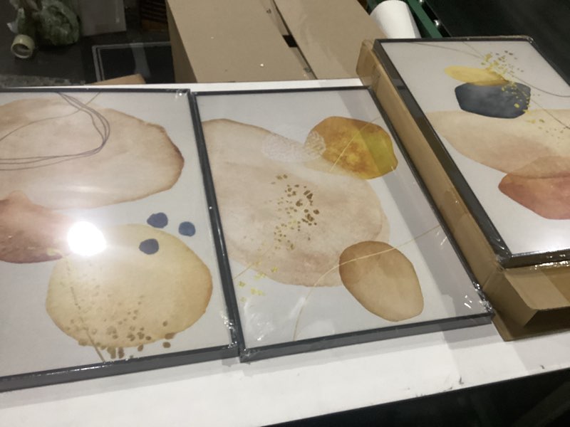 Condition photo showing New/Like New for qkf modern decor minimalist abstract framed canvas large wall art for living bedroom bathroom room paintings posters home decoration posters & prints 16“x 24” wall art set of 3