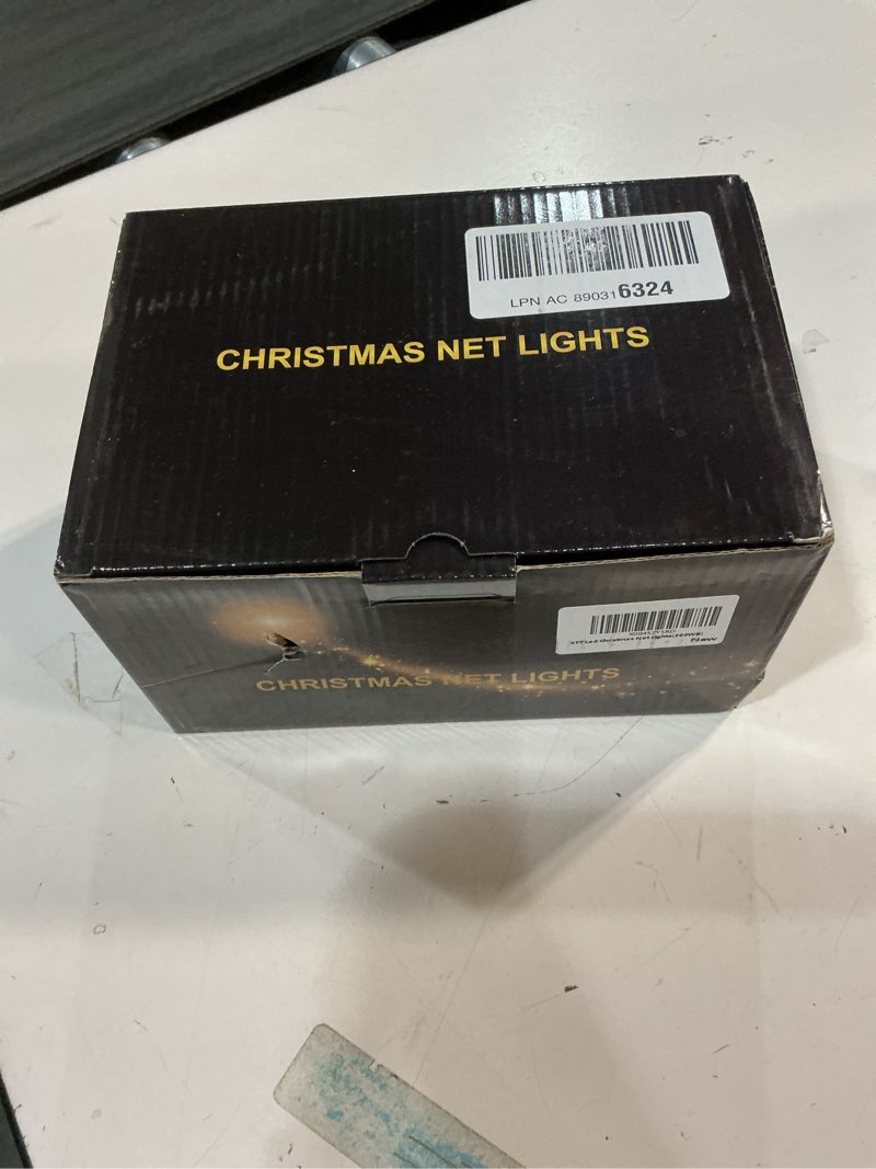 Condition photo showing New/Like New for Led Net Lights Christmas Lights Outdoor 200Led 9ftx6ft Upgraded White and Blue Christmas Net Lighting, Waterproof 5mm LED Wide Angle Outdoor Indoor Mesh Net Light for Tree, Bushes, Shrubs Decorations White and Blue 9ftx6ft