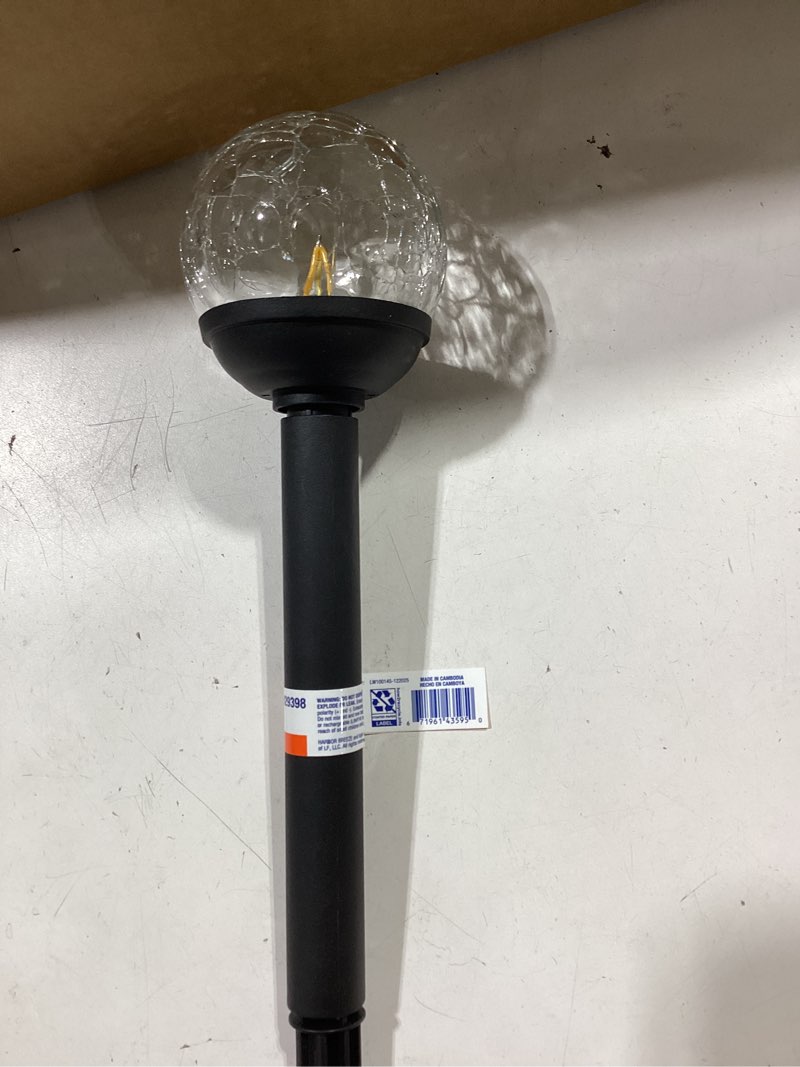 Condition photo showing As Is for harbor breeze 3 -lumens matte black solar led outdoor path light ( 3000-k )