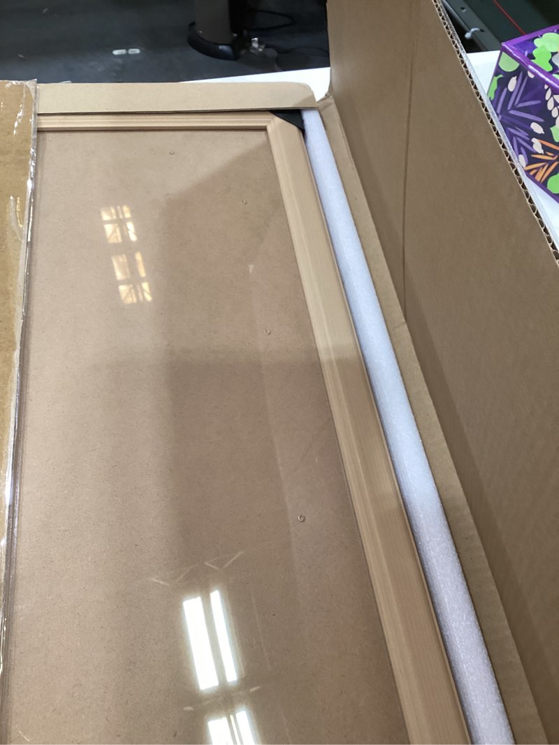 Condition photo showing Good Condition for 16x24 Wood Picture Frame, Rustic Natural 24x16in Woodgrain Frame, Modern Beige 16 x 24 inch Gallery Wall Photo Poster Frame with HD Plexiglass, Horizontal Vertical Wall Mounting Display 1pcs Woodgrain 16x24