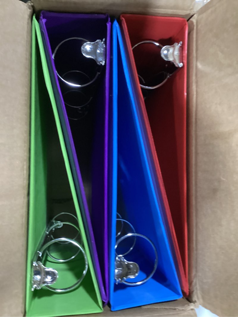 Condition photo showing Good Condition for Cardinal 3 Ring Binders, Binders for School and Office, Durable 2 Inch Binder with Round Rings, Holds 475-Sheets, ClearVue Covers, Non-Stick, PVC-Free, Assorted Colors, 4 Pack (29311)