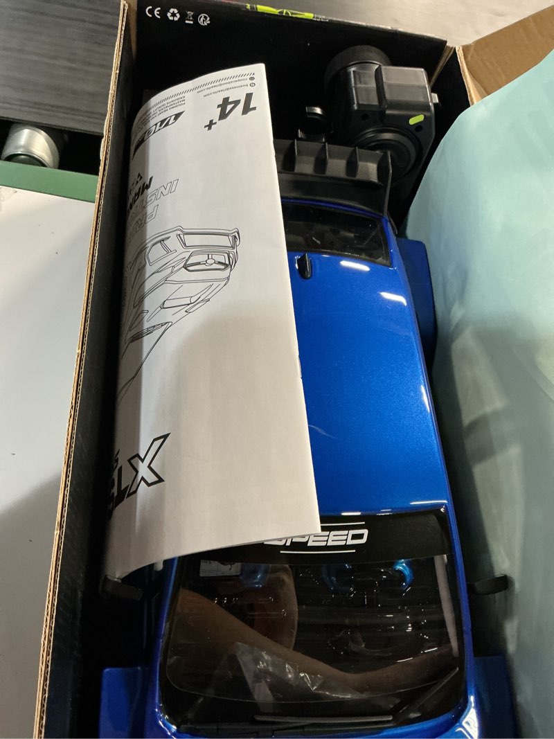 Condition photo showing Good Condition for riaario 1/10 brushless rc cars, rally car, rtr for beginner, 40+ mph, 4wd, waterproof electronics, carbon fiber, blue, ages 14+