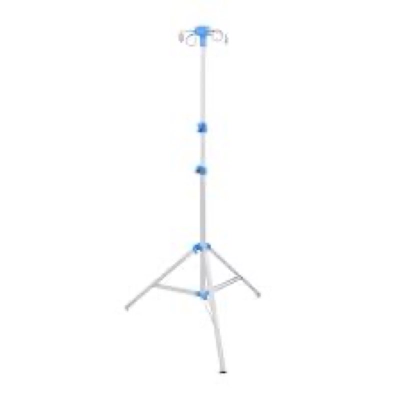 Foldable IV Pole Stand with 4 Hooks, Adjustable Height IV Stand, Tripod IV Pole Stand for Home Care,