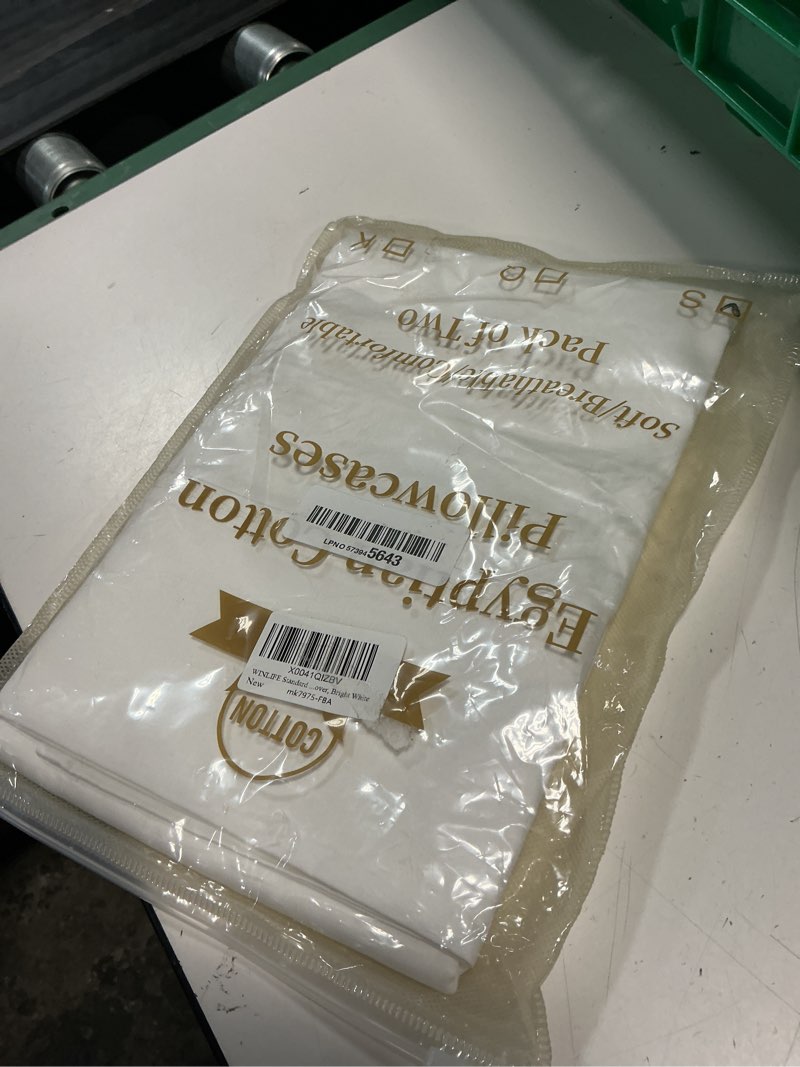 Condition photo showing Good Condition for winlife queen pillowcases set of 2 100% egyptian cotton, bright white | queen size pillow cases 2, 20x30 inches, soft and breathable pillow cover, envelope closure