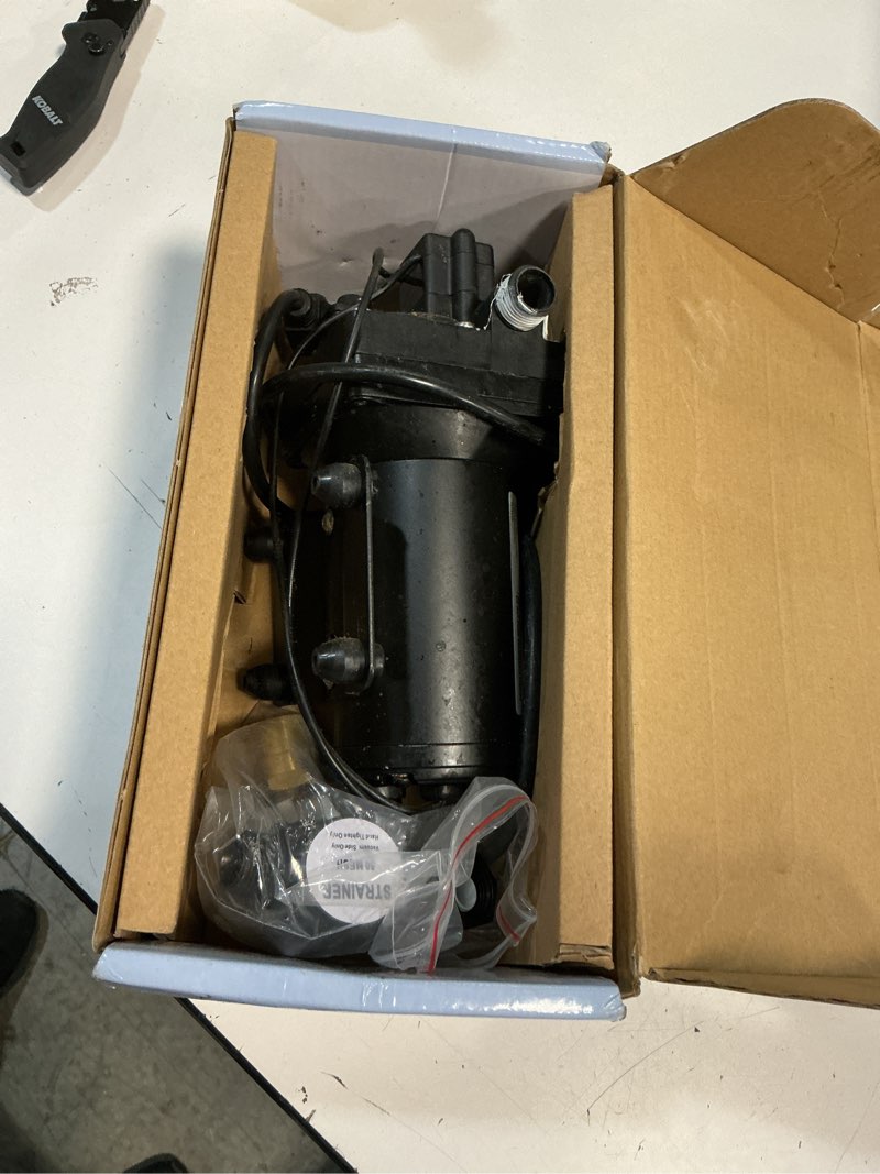 Condition photo showing As Is for water pressure booster pump for house?110v rv water transfer 5.5gpm 30psi-75psi self-priming pump,diaphragm power water pumps for boats inline garden hose lawn camper sprinkler irrigation 110v 5.5gpm 75psi