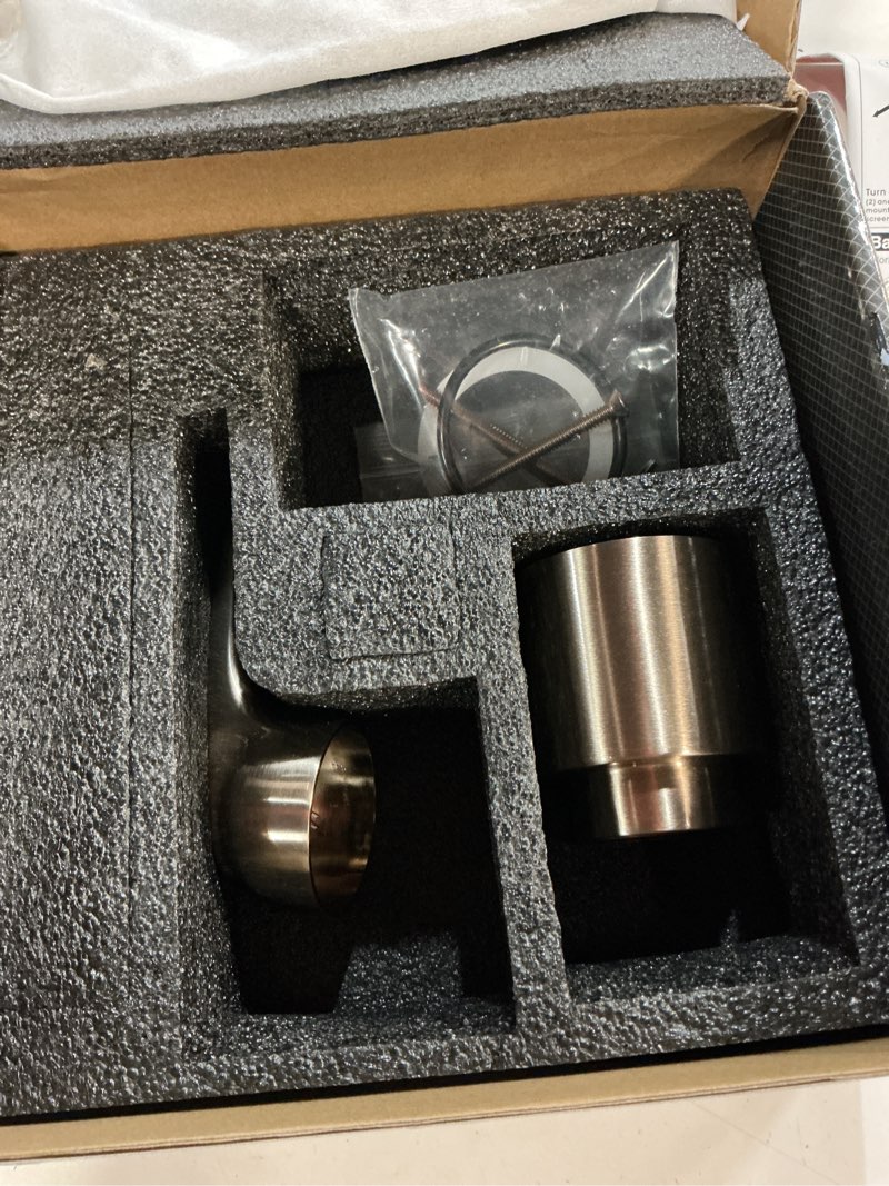 Condition photo showing As Is for shower trim kit replacement for 13/14 series, shower cover plate with handle fit champagn gold, shower cover plate with handle (valve& catridge not inclued) champagn gold 1