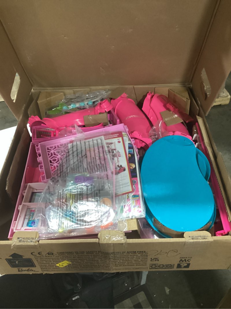 Condition photo showing Good Condition for Barbie Dreamhouse Pool Party Doll House with 75+ pc, 3 Story Slide: Adult Assembly, Fits 12 Inch Dolls