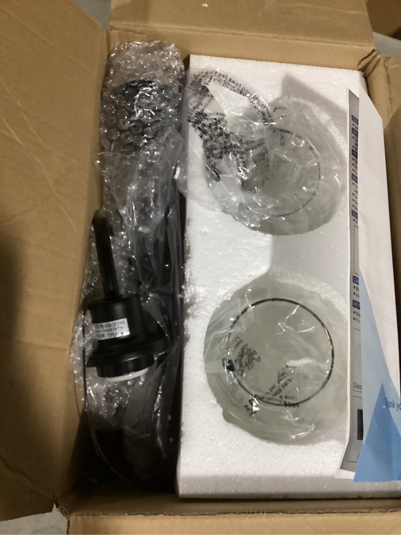 Condition photo showing Good Condition for Modern 2-Light Vanity Light, Bathroom Lighting Fixture Over Mirror With Clear Glass Shade and Metal Base, Matte Black Wall Mounted for Bathroom 2-Light Black