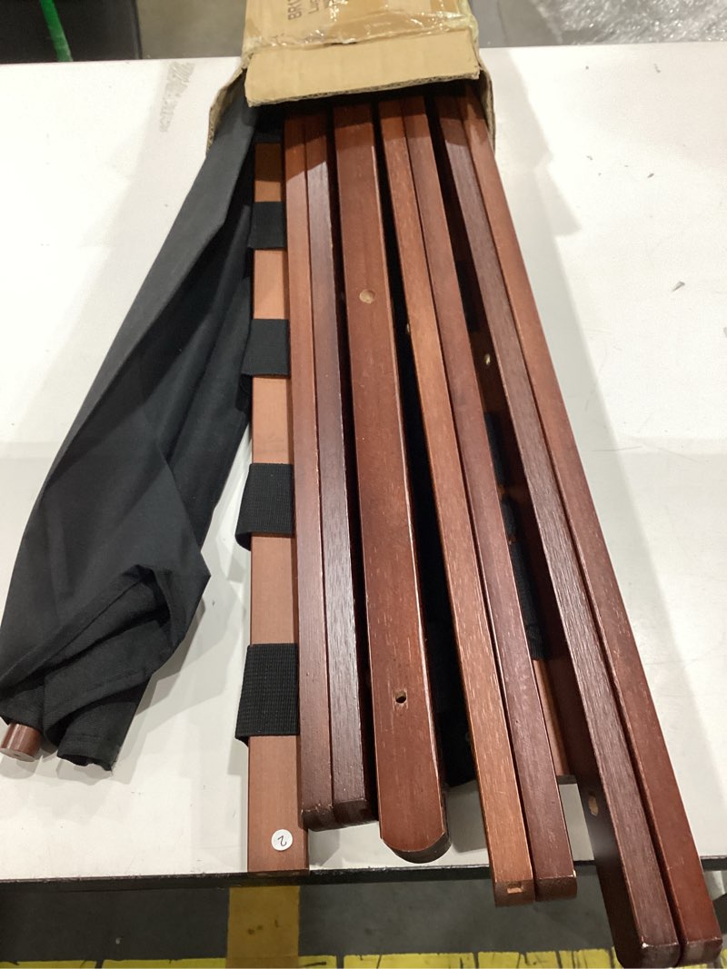 Condition photo showing As Is for hoobro luggage racks, set of 2 folding luggage holders, bamboo suitcase stands, with nylon straps an