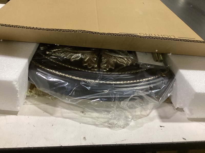 Condition photo showing Good Condition for Livex Lighting 8200-40 Ceiling Medallion in Hand Rubbed Bronze with Antique Silver Accents Medium