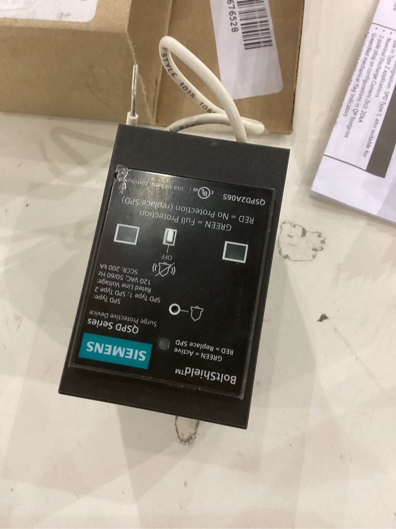 Condition photo showing As Is for Siemens QSPD2A035B 35 KAmp BoltShield Indoor Surge Protective Device Circuit breaker