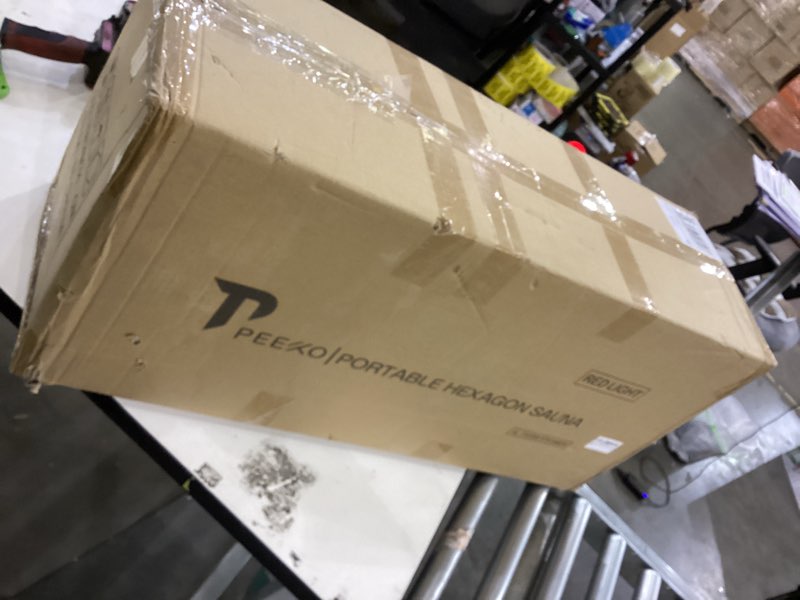 Condition photo showing New/Like New for Red Light Sauna Box for Relaxation,Detoxification,Portable Steam Sauna for Home with XL Steamer,15 Levels, 73”x 36”x36”?Larger Folding Chair, Gym-Black? Red Light 4L