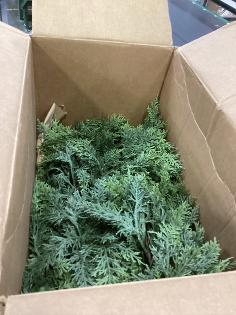 Condition photo showing Good Condition for 6 Ft Artificial Cedar Garland – Real Touch Winter Greenery, Simulation Christmas Rattan Soft Glue Green Plant, Christmas Garland for Decorating Table, Mantle, Wall, Indoor, Outdoor (Green-A)