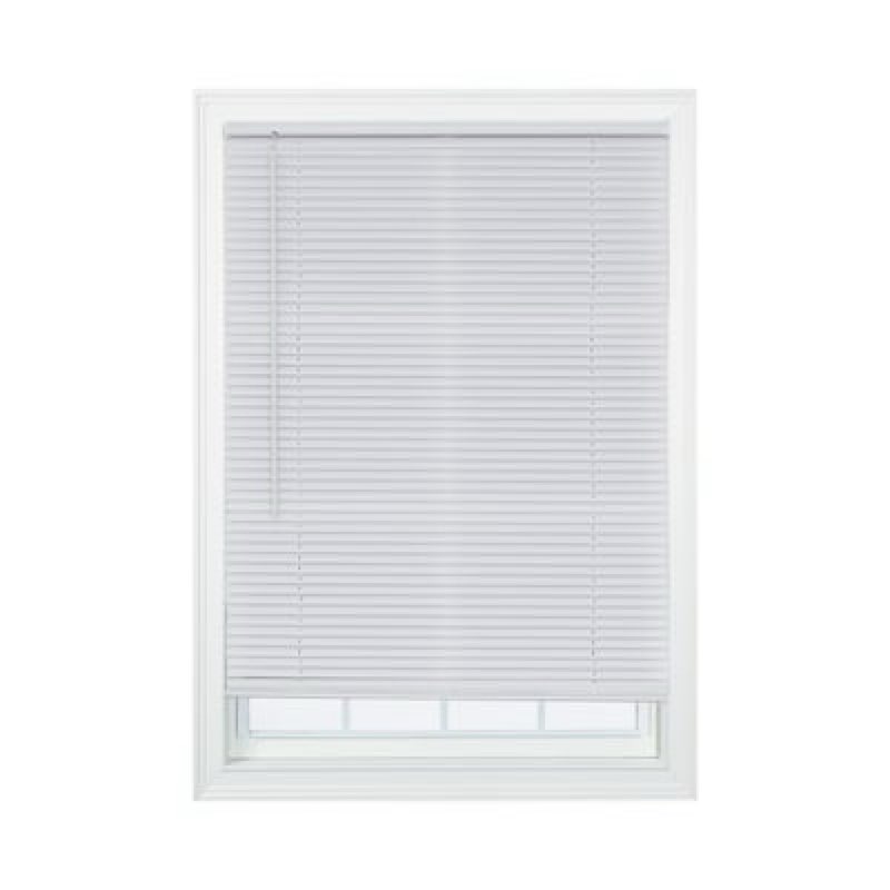Project Source 1-in Slat Width 47-in x 64-in Cordless White Vinyl Light filtering Mini-blinds