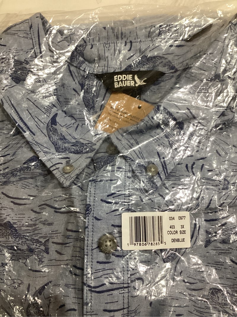 Condition photo showing New/Like New for Eddie Bauer Men's Big & Tall Short Sleeve Baja Shirt