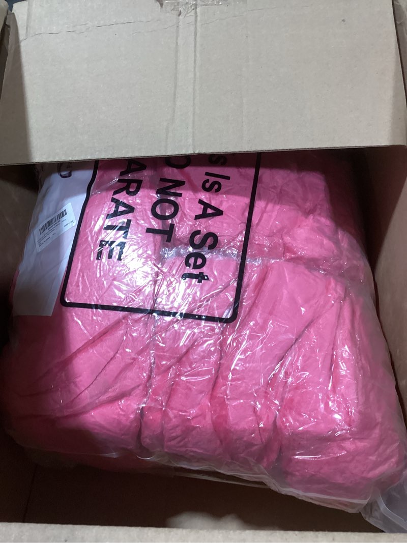 Condition photo showing Good Condition for Sleepover Party Supplies for Girl Spa Slumber Birthday Favors Throw Blanket Pillow Eye Mask Headband Scrunchies Solid Color 30 Hot Pink,6 Pink 36