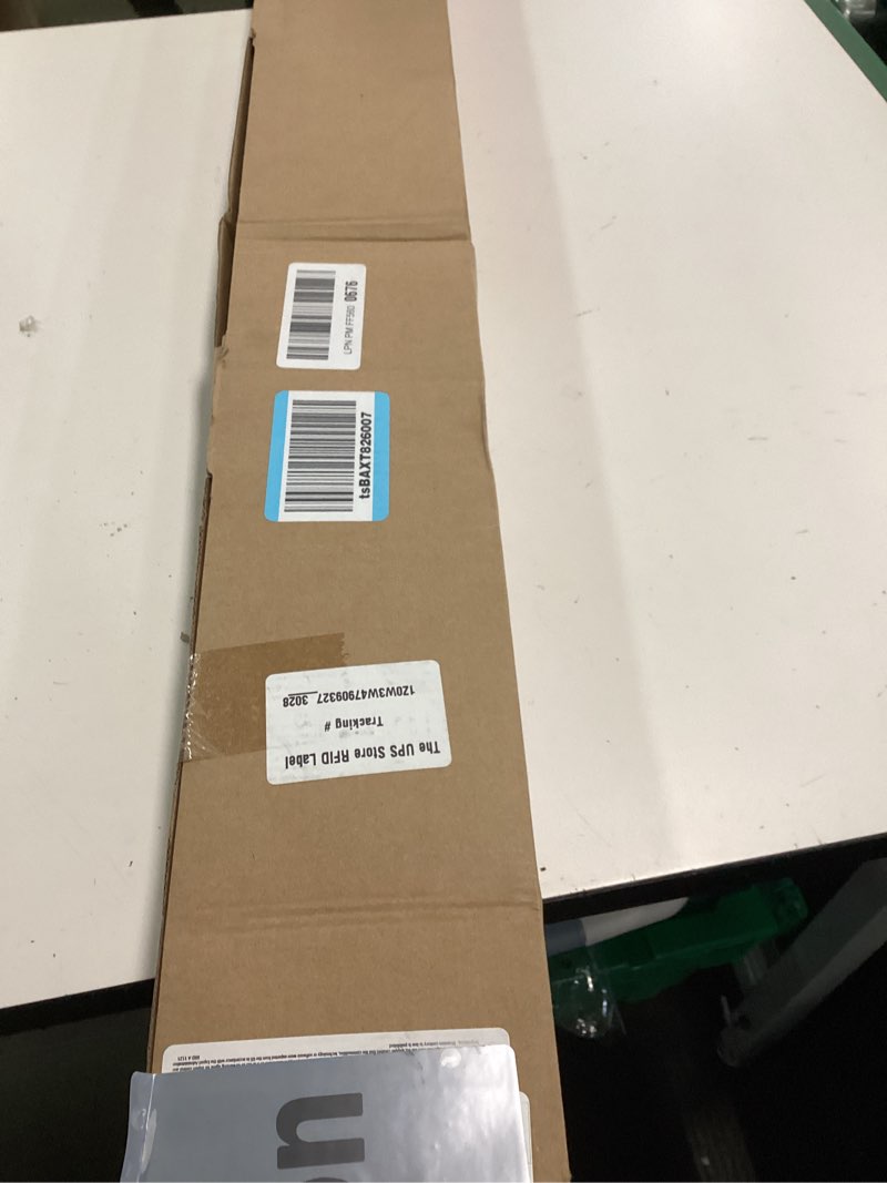 Condition photo showing New/Like New for 1 Inch Double Curtain Rods 72 to 144 Inches (6 to 12 ft), USFOOK Black Drapery Rods for Windows 69 to 140 Inches, Telescoping Dual Curtain Rod with Woven Leaf Finials 72-144" Black