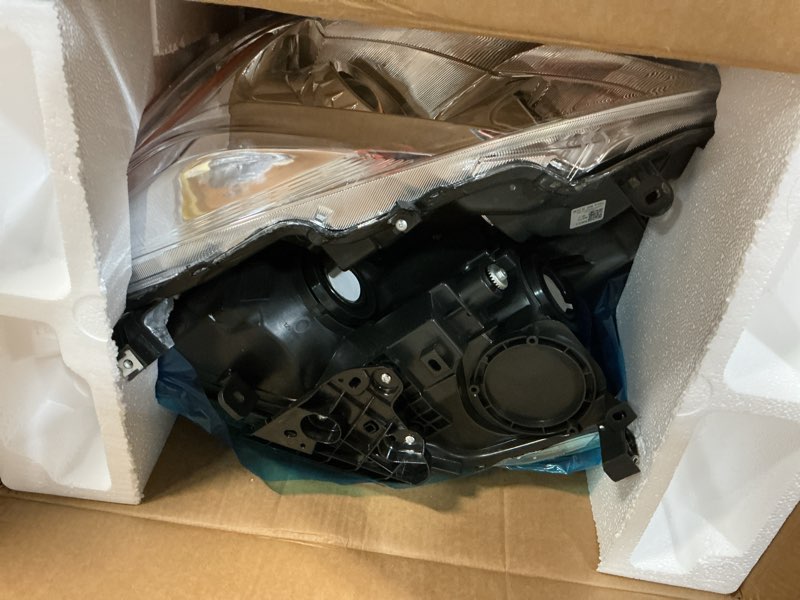 Condition photo showing As Is for for 2013 2014 2015 nissan altima headlight assembly compatible with 13-15 altima s/sl/sv headlamp only fit 4 door chrome housing amber reflector driver and passenger side a-chrome housing amber reflector