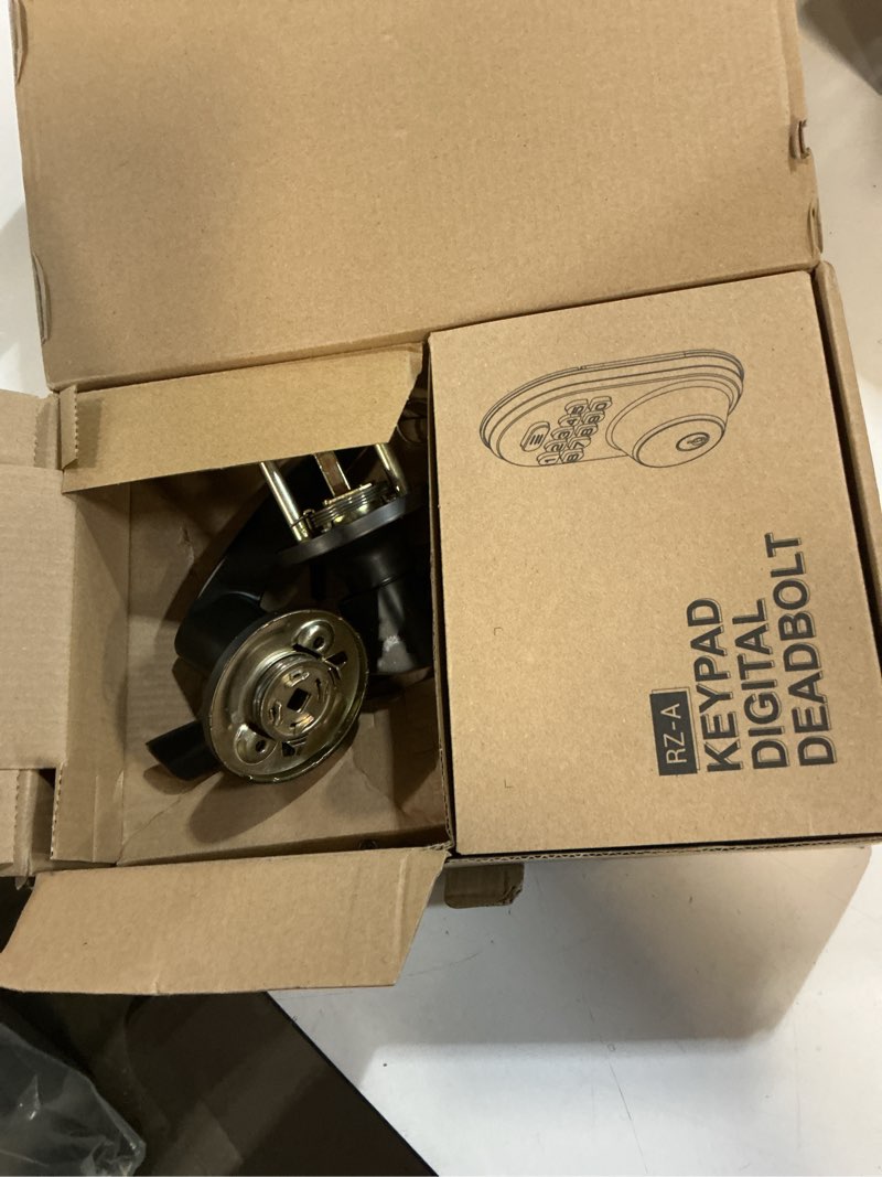 Condition photo showing Good Condition for veise keyless entry door lock with 2 lever handles - electronic keypad deadbolt, auto lock, back lit & easy installation design, front door handle sets, oil rubbed bronze