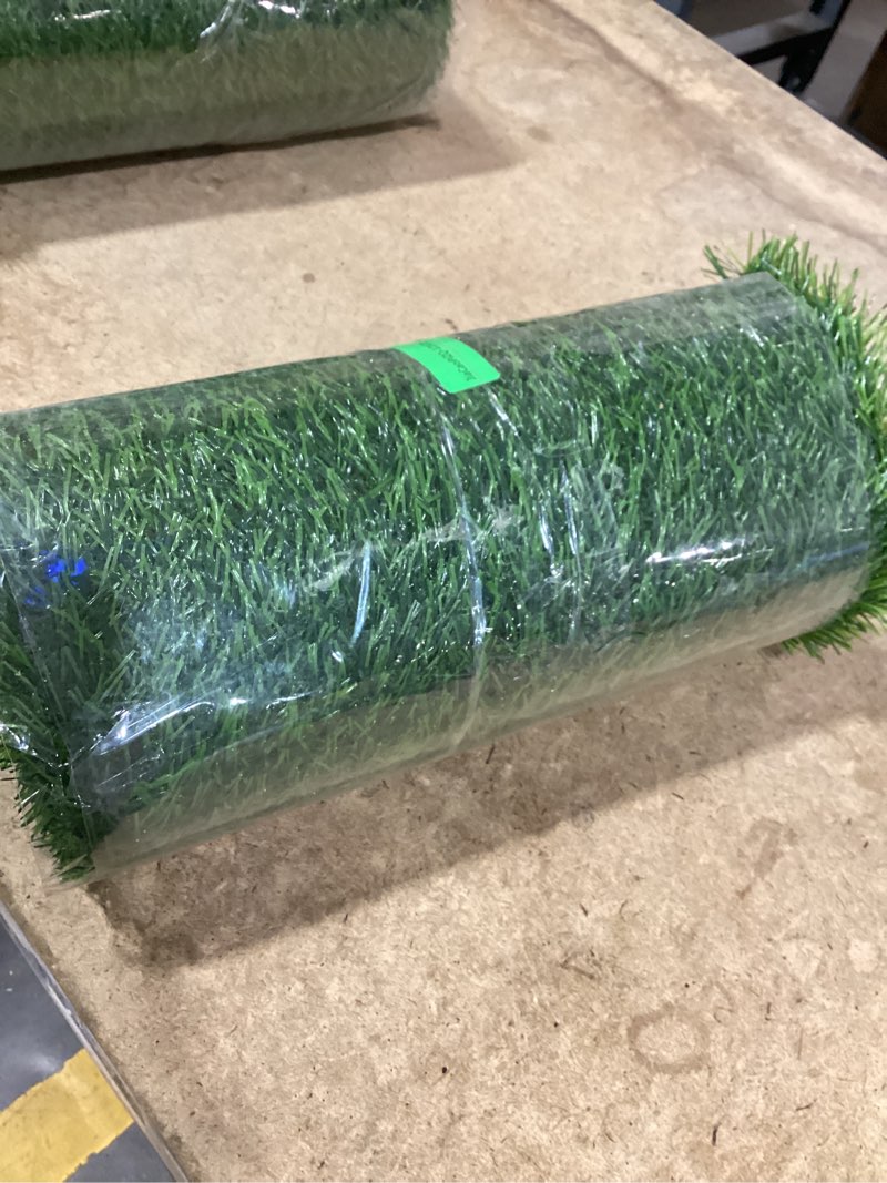Condition photo showing New/Like New for kesfey grass table runner 12 x 72 inch synthetic grass rug roll durable green waterproof artificial tabletop decoration tailorable table runners for golf themed party decorations tea outdoor banquet 12×72