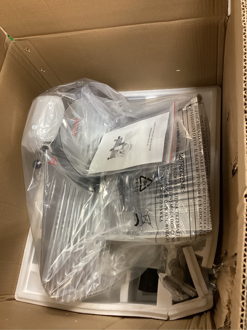 Condition photo showing New/Like New for CTJ Commercial 12” Meat Slicer Electric Food Slicers 250W Meat Cutter Machine for Commercial and Home Use with Cut-Resistant Gloves for Cutting Deli, Vegetables, Hard Bread, Cheese, Ham 12 inch