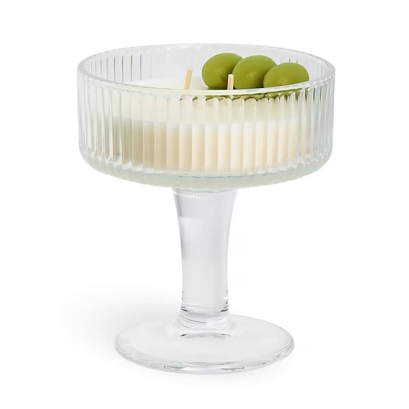 Case Pack Of 6)Assortment Of 5oz Cocktail Glass Candle Mellow Martini Two Different Design 