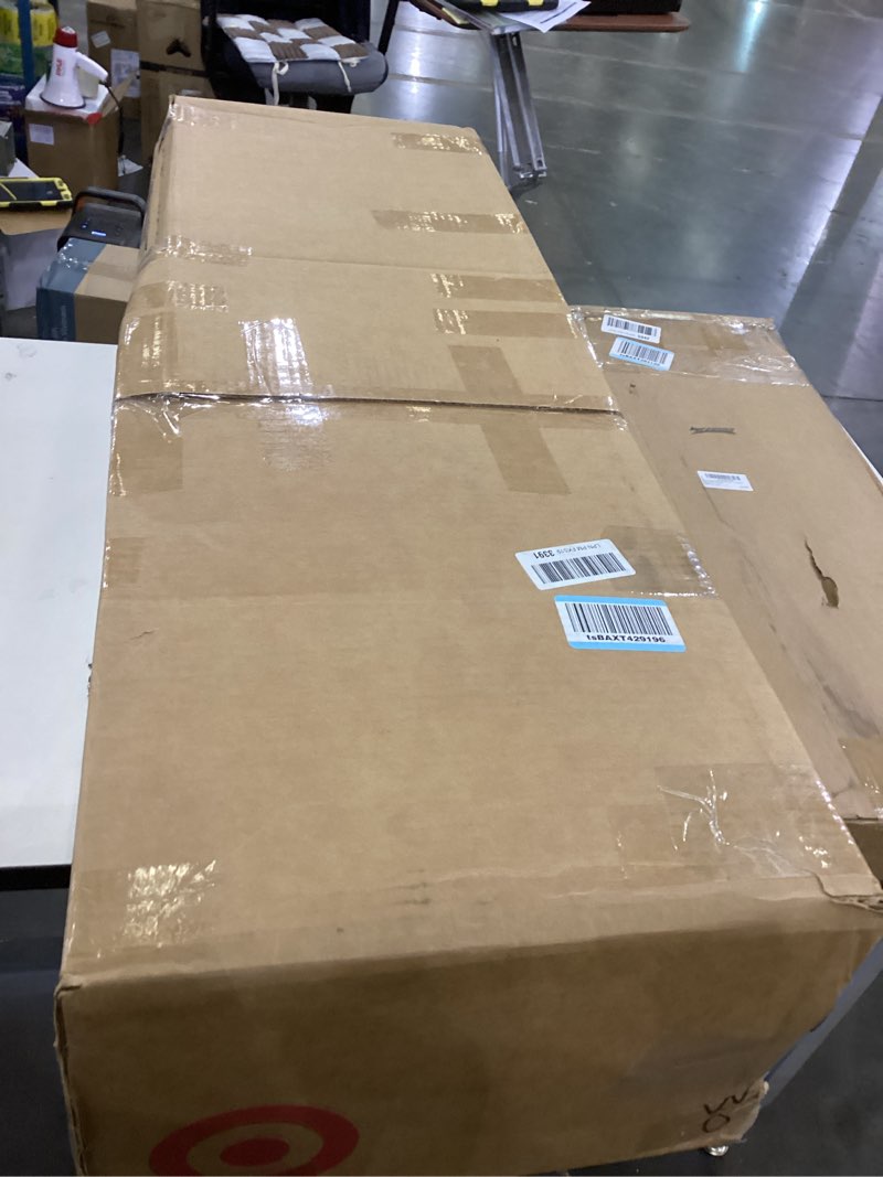 Condition photo showing As Is for Whelping Box for Dogs and Puppies with Clear Window Panel – Modular, Easy-Clean, Safe Design with Pig Rail, Floor Liner & Washable Pad | UC Barkley Premium 48 Inch White & Clear Window 15 48" x 48" x 18"