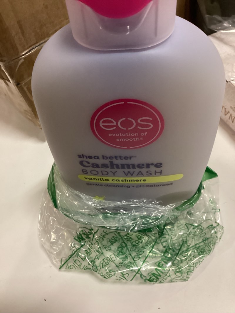 Condition photo showing As Is for eos cashmere body wash – vanilla cashmere, moisturizing body wash, creamy gel formula, with shea butter, glycerin, vitamin e, ph balanced, sensitive skin, vegan, 16 fl oz vanilla cashmere 16 fl oz (pack of 1)