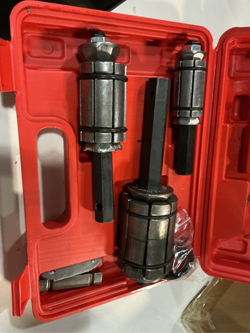 Condition photo showing As Is for roadfar 3 pcs tail pipe expander kit 1-1/18" to 3-1/2" tail pipe spreader tool set compatible with most cars and trucks