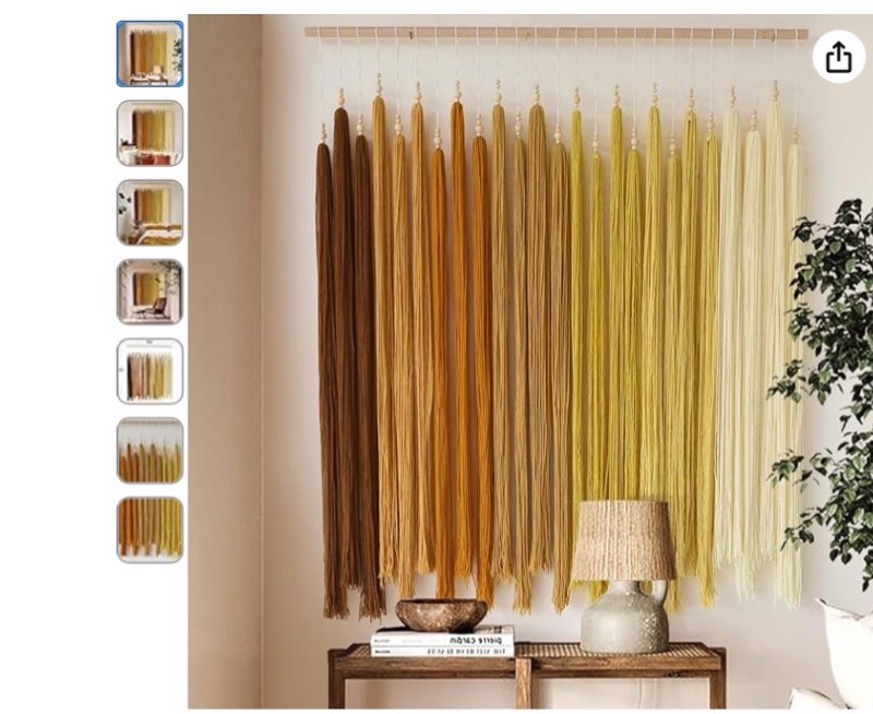 IOWER Macrame Wall Hanging Beads Tassels Decor Boho Yarn Art for Bedroom Living Room or Nursery Aest