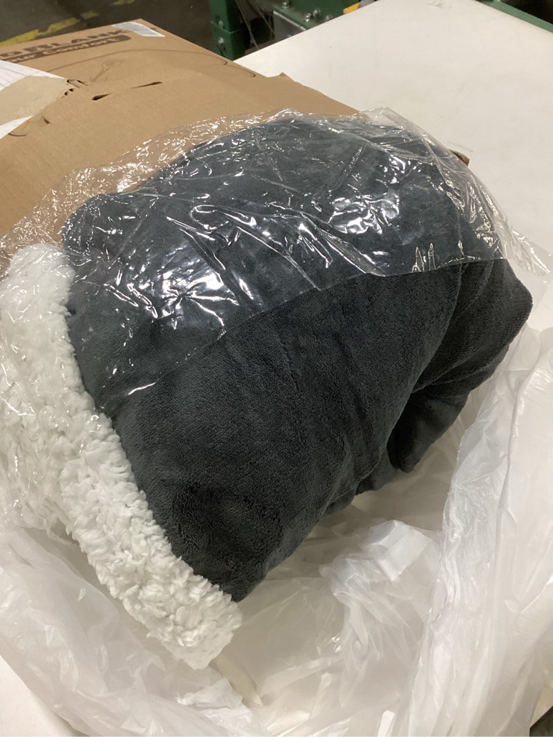 Condition photo showing As Is for RALYSUN Electric Heated Blanket 72"x84" Full Size - Dual-Sided with Microplush & Sherpa Fabric, 4 Heat Settings & 10 Hours Auto Off, Machine Washable - Iron Gray 01-iron Gray Full(72"x84")