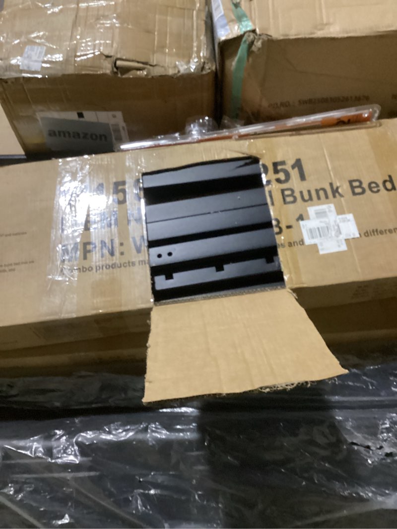 Condition photo showing Good Condition for Bunk Bed Twin Over Twin, Heavy Duty Metal Bed with Ladder and Full-Length Guardrail, Under-Bed Storage Space, No Box Spring Needed, Noise Free, Black