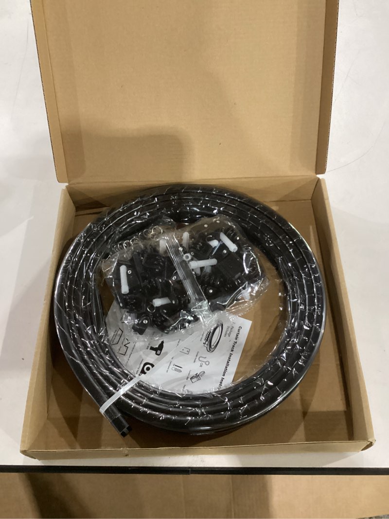 Condition photo showing New/Like New for flexible bendable ceiling curtain track, 9.8ft (3m) pvc, metal, plastic & stainless steel, black, ceiling mounted 9.8 ft black