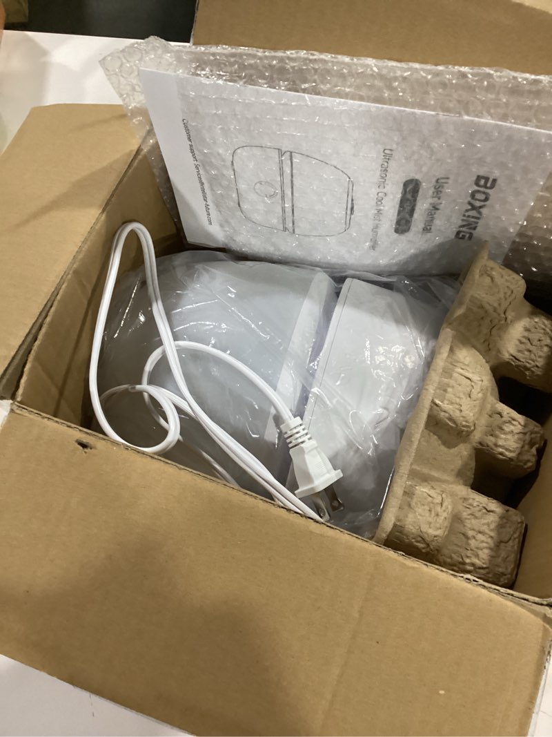 Condition photo showing Good Condition for BOXING 3L Top Fill Humidifiers for Bedroom Baby, 20dB Quiet Air Humidifier for Large Room & Indoor Plants with Optional Night Light, Cool Mist Diffuser for Home, Essential Oil Tray, BPA-Free,White,30H Blue Light