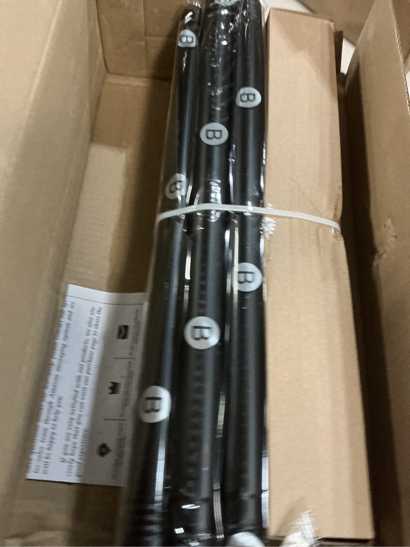 Condition photo showing New/Like New for 2 Pack Black Curtain Rods for Windows 48 to 84 Inch, Decorative 1 Inch Window Treatment Rods with Aluminium Twisted Cage Finial, Adjustable Heavy Duty Metal Farmhouse Drapery Pole Black 36''-88'' (2 Pack)