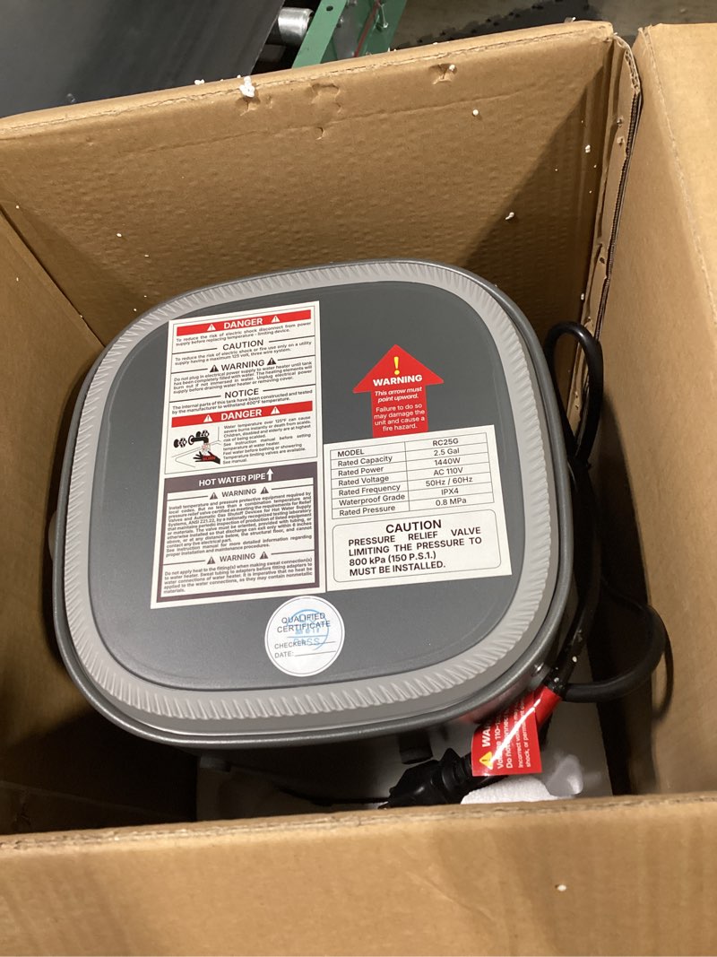 Condition photo showing Good Condition for gen ii ranein 2.5 gallons electric mini tank water heater, 120v, instant hot water for point of use, easy installation, compact design for under sink, ideal for daily use of kitchen and bathroom 2.5 gallons, gray