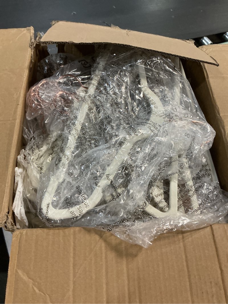 Condition photo showing As Is for ( incomplete) Amazon Basics Slim, Velvet, Non-Slip Suit Clothes Hangers, Ivory/Rose Gold - Pack of 100 Ivory/Rose Gold Pack of 100