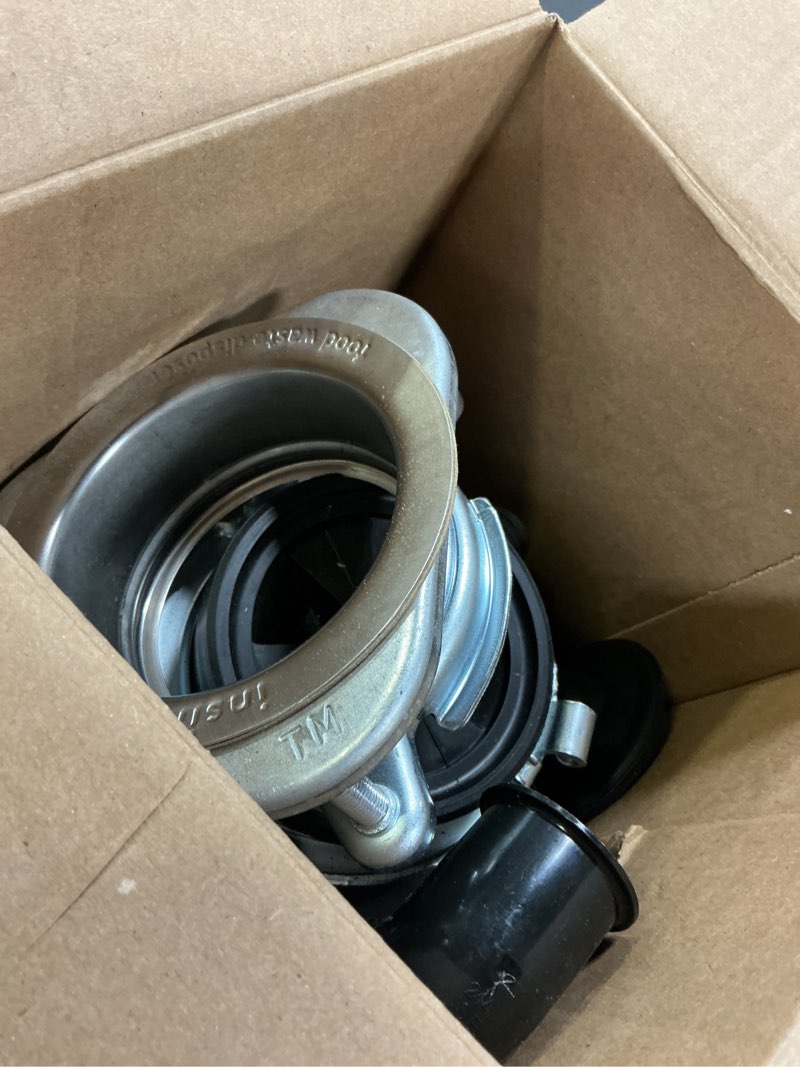 Condition photo showing As Is for insinkerator badger 1xl continuous feed 1/3-hp septic safe non-corded garbage disposal