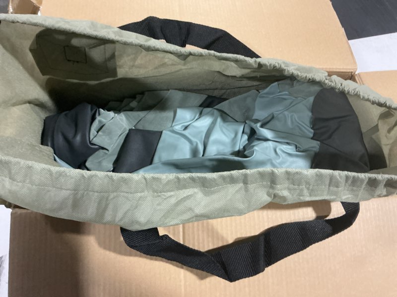 Condition photo showing As Is for intex 22" queen premium comfort air mattress with headboard