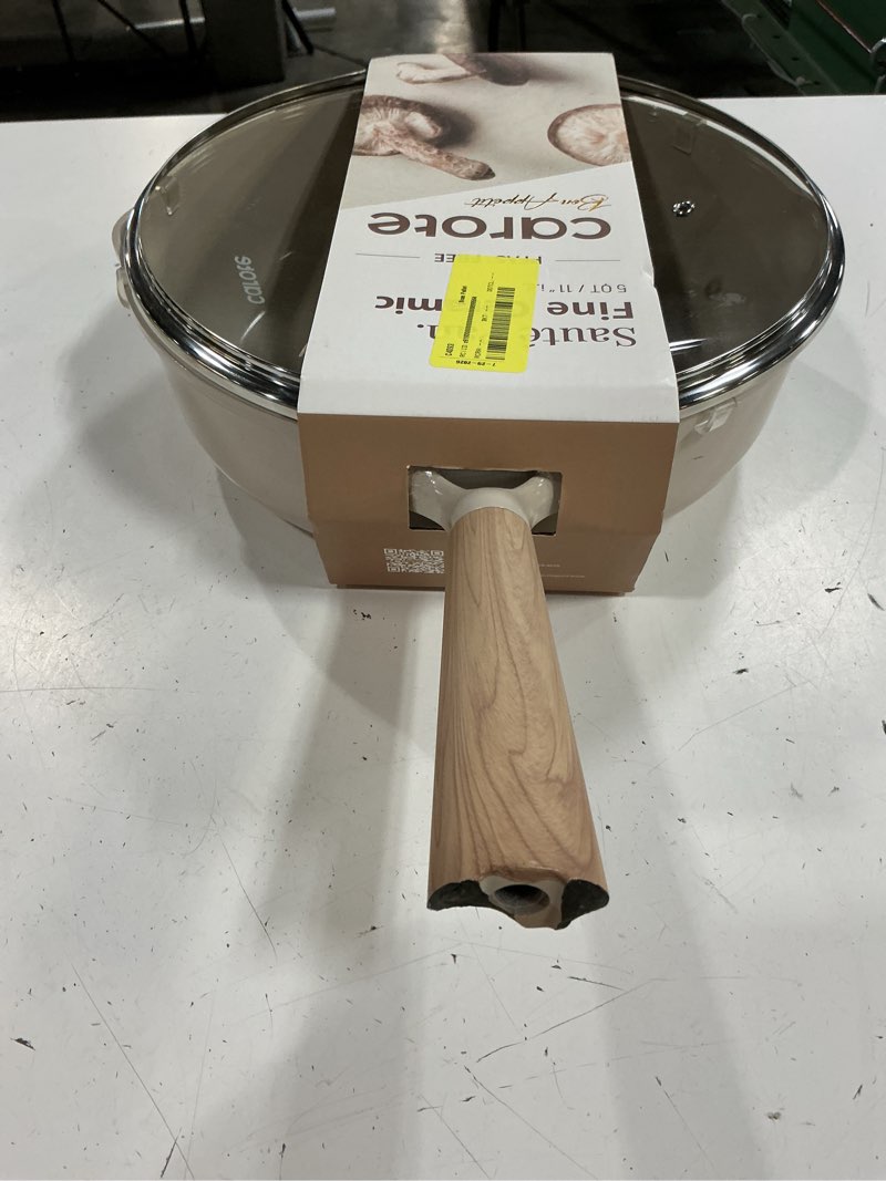 Condition photo showing As Is for carote healthy ceramic nonstick jumbo cooker with induction 11  non-toxic saute pan with lid cover  bon appetit  taupe  5qt