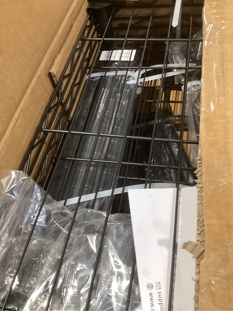 Condition photo showing New/Like New for ulif m5 wall mounted clothes garment rack, heavy duty closet storage and organizer system with 6 shelves and 3 expandable hanger rods, space saver suit (46.2-102.4)" w x 14" d x 83.1" h, black black m5